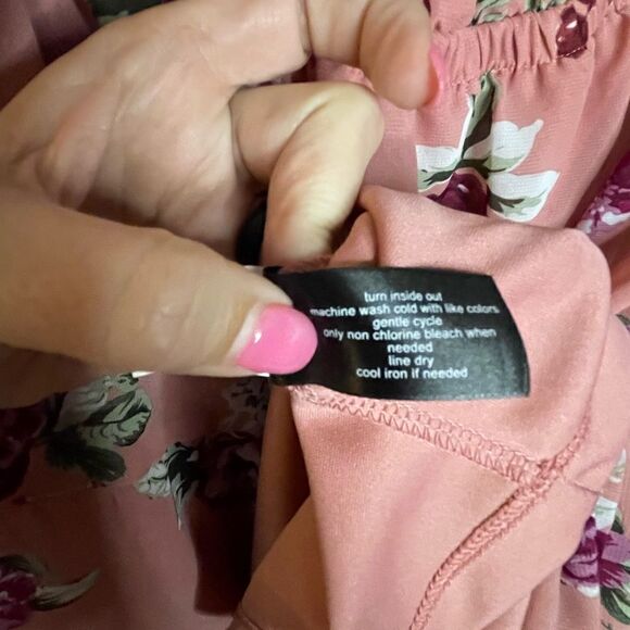 D14 Lane Bryant Size 12 Lined Floral Tiered Dress Elastic Neck and Waist - Picture 5 of 6